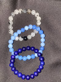 Lapis Lazuli, Aquamarine, Rutilated Quartz Bracelet Set