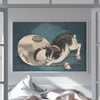 Cat Catching a Rat | Kobayashi Kiyochika | Ukiyo-e | Japanese Woodblock | Fine Art Print