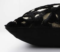Image 2 of Throw Pillows Covers 18 x 18,Set of 2 Black Fur with Gold Leaves Soft Throw Pillows for Couch 