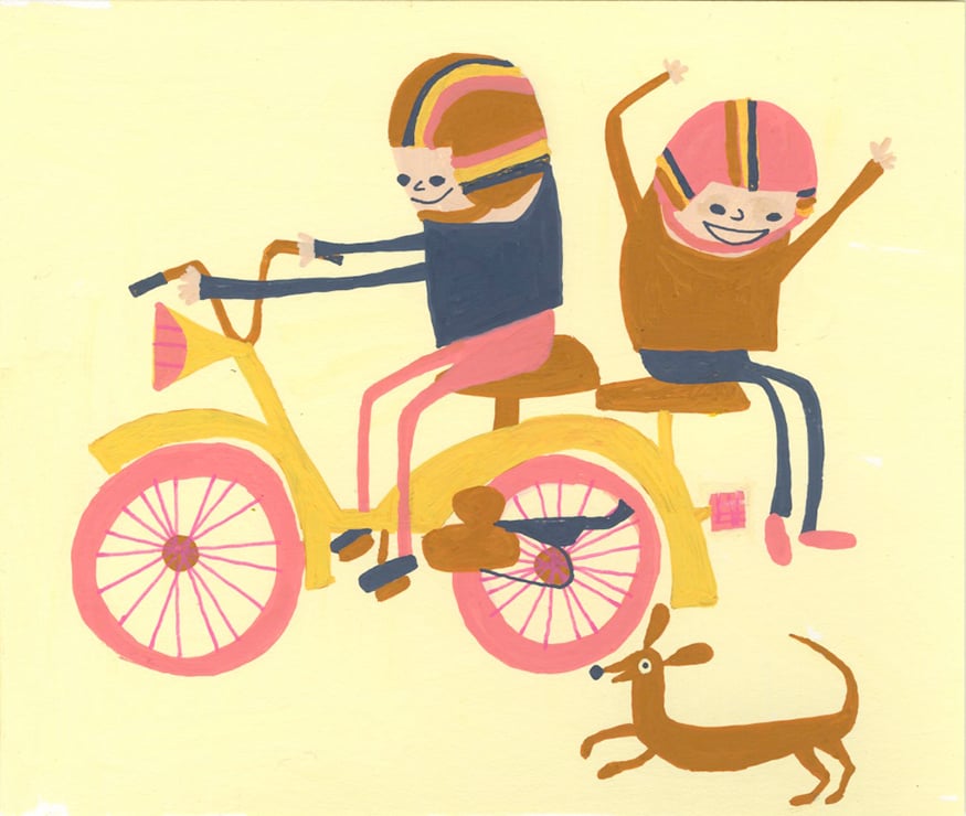 Image of Riding a moped. Limited edition print.