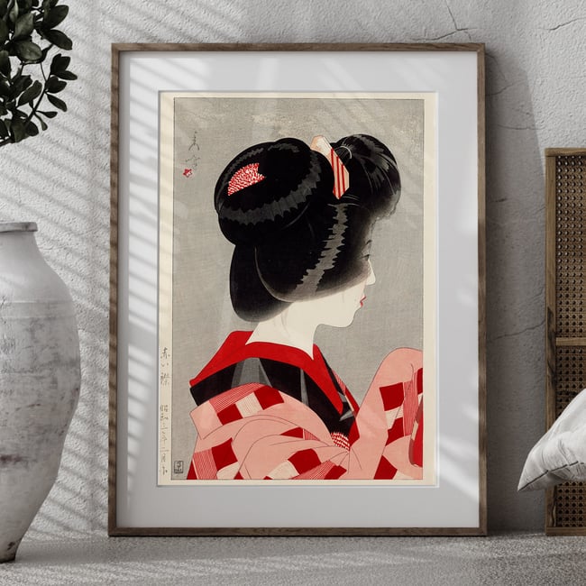 Red Collar | Shuho Yamakawa | Ukiyo-e | Japanese Woodblock | Fine Art Print