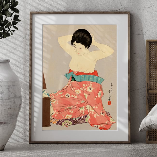Make-up (At the Mirror) | Torii Kotondo | Ukiyo-e | Japanese Woodblock | Fine Art Print