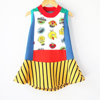 Image 1 of sesame street primary stripe 3T courtneycourtney twirl tank sleeveless twirly dress