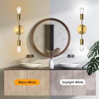 Image 4 of Gold 2-Light Wall Sconce Light Fixtures