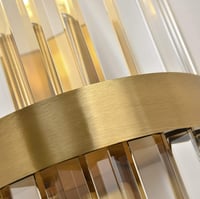 Image 4 of  Brass Gold 2 Light Fixtures Wall Mount Lamp Crystal Wall Sconce Lighting