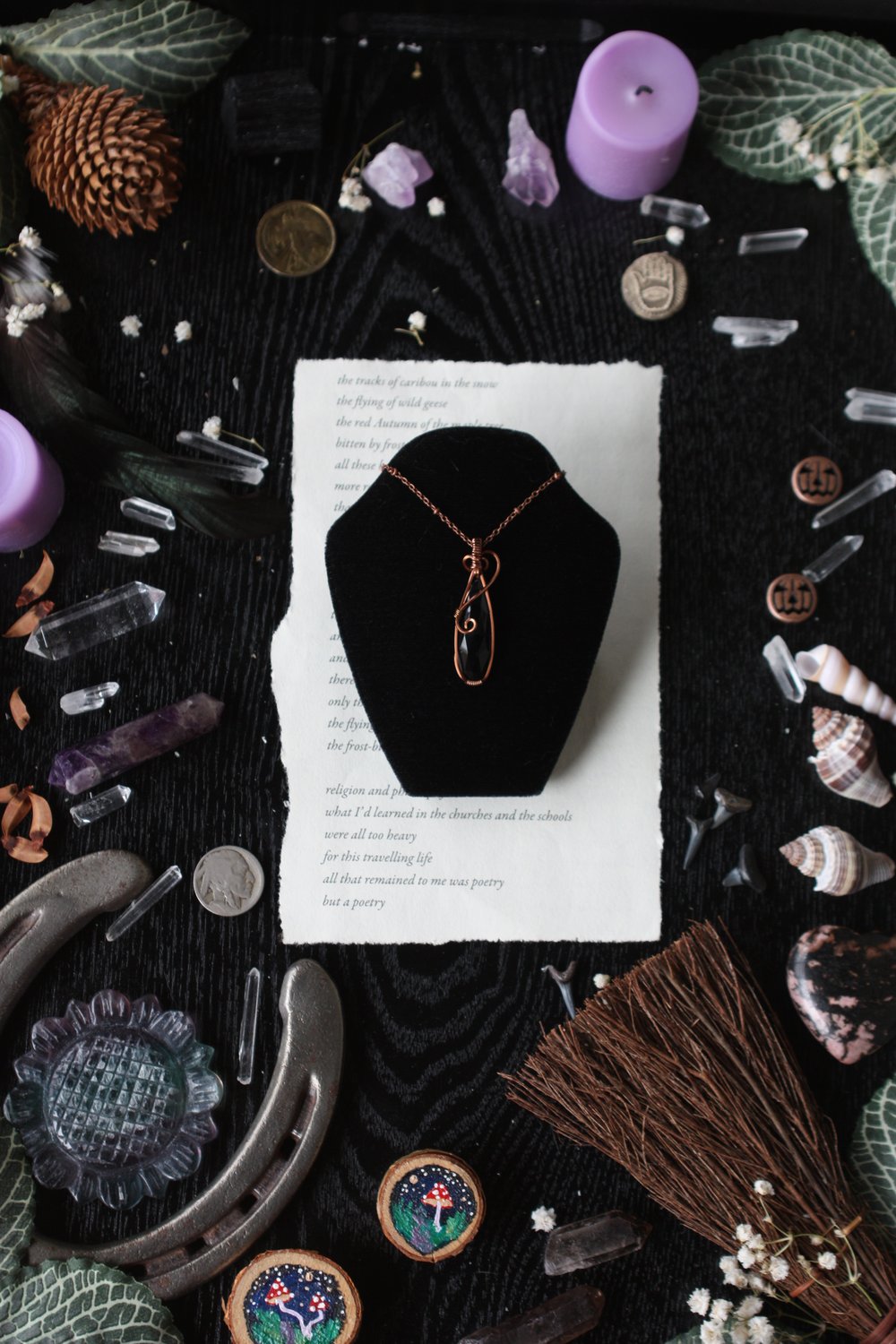 faceted onyx necklace