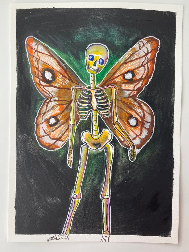 Image of "Moth Skelly" Original Painting