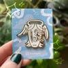 angel head enamel pin