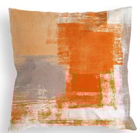 Image 2 of Orange Grey Throw Pillow Covers 18x18 Set of 4 Decorative Cushion Cover