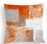 Image 3 of Orange Grey Throw Pillow Covers 18x18 Set of 4 Decorative Cushion Cover