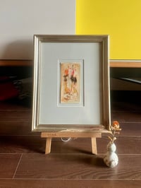 Image 1 of Mid Century Abstract Acrylic Drawing on Board