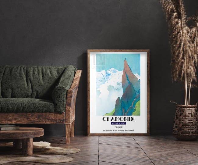 Chamonix - Mont Blanc | Samivel | 1972 | Vintage Travel Poster | Wall Art Print | Home Decor