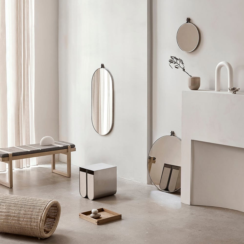 Image of Dowel Mirror Round Small by Kristina Dam 