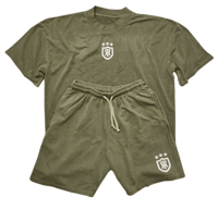 KHAKI OVERSIZED SUNSET L.A. SHORTS SET