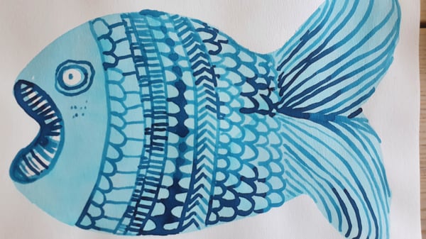 Image of Original "Blå fisk"