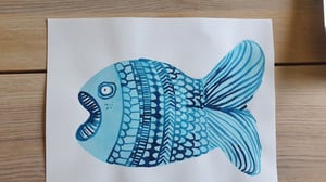 Image of Original "Blå fisk"