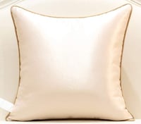 Image 3 of  Gold Beige Abstract Striped Embroidery Cushion Case
