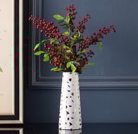 Image 3 of Gold And White Ceramic Vase with Triangle Pattern Vase，
