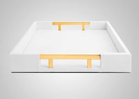 Image 2 of White abd Gold Glossy  Decorative Tray 18"x12"