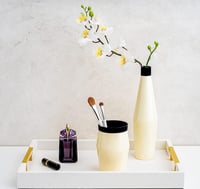 Image 3 of White abd Gold Glossy  Decorative Tray 18"x12"