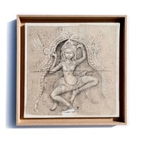 Image 4 of Original drawing - "Apsara au Banteay Kdei" - 40x40 cm