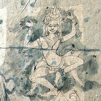 Image 3 of Original drawing - "Trois apsaras" - 40x40 cm