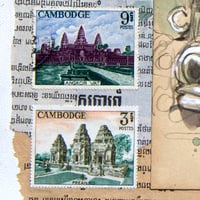 Image 4 of Original Painting - "Le sourire de Boddhisattva Avalokiteshvara" - Cambodge - 40x80 cm
