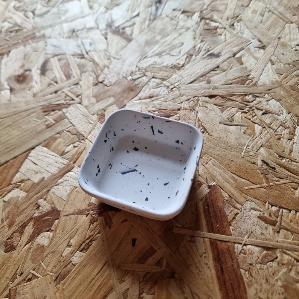 Image of Small Black and White Terrazzo Dish