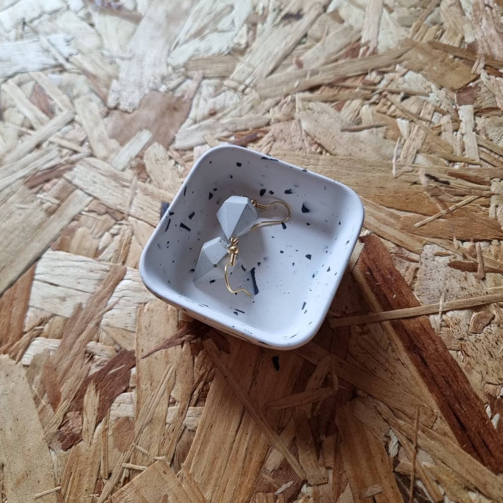 Image of Small Black and White Terrazzo Dish