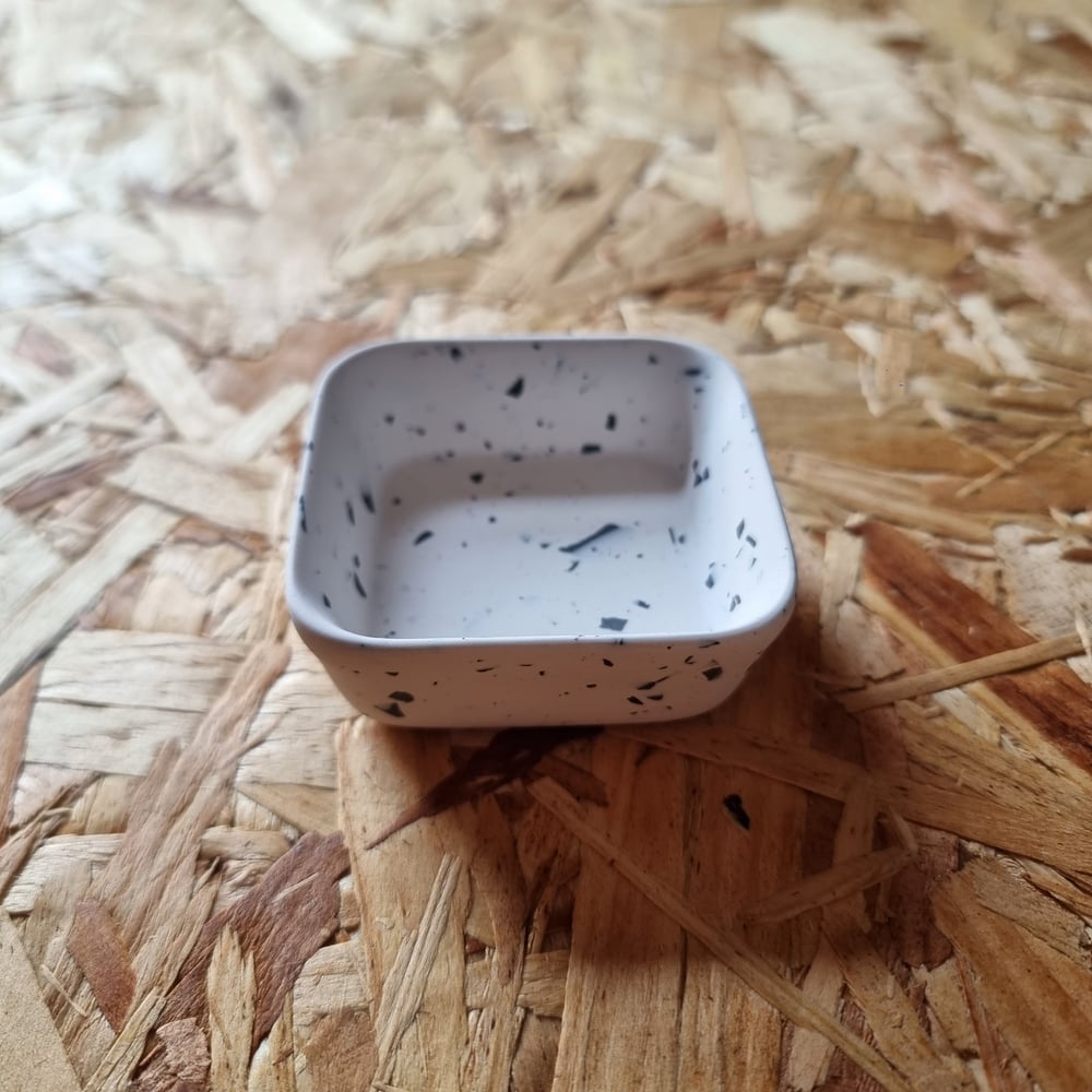 Image of Small Black and White Terrazzo Dish