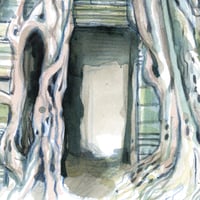 Image 3 of Original Painting - "La porte du Ta Som" - Cambodge - 30x40 cm