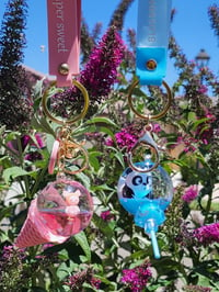 Image 2 of Strawberry Ice Cream and Blue Lollipop Keychains