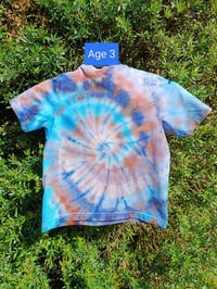 Image 1 of Ice dyed T in Navy, turquoise & brown