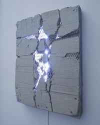 Crushed Concrete Wall Hanging w / Inner Light Source