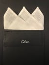 Prefolded 100% White Linen Three-Point Pocket Square 