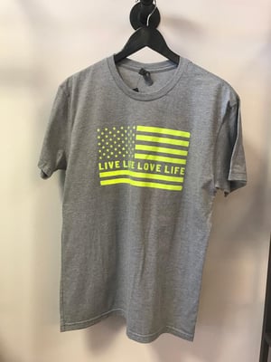 Image of UNISEX NEON YELLOW FLAG T-SHIRTS