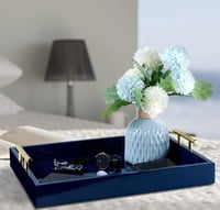 Image 4 of  Navy Blue Glossy Decorative Tray 16x12x3.2 Inch