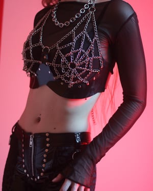 Image of Spiderweb chained harness top (Size S/M)