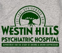 Image 2 of Westin Hills Psychiatric Hospital Nightmare on Elm Street Inspired T-shirt