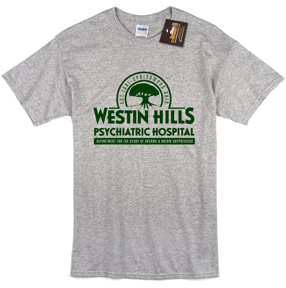 Image of Westin Hills Psychiatric Hospital Nightmare on Elm Street Inspired T-shirt