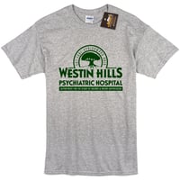 Image 1 of Westin Hills Psychiatric Hospital Nightmare on Elm Street Inspired T-shirt