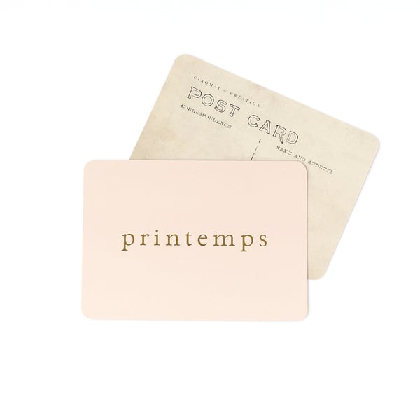 Image of Carte Postale PRINTEMPS / DORÉ / ROSE D'AVRIL