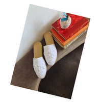 Image 4 of Crochet Mules - White