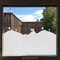 Image 1 of Fenstertattoo Landschaft mit Autos, Bäumen und Haus