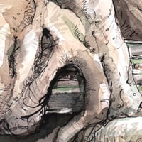 Image 3 of Original Painting - "Vue du Ta Prohm" - Cambodge - 30x30 cm