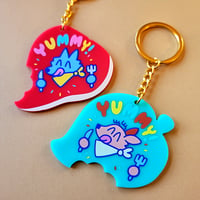 YUMMY! Meat and Veggie Eater Keychains!