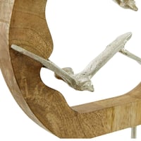Image 4 of Wood Birds Sculpture, 10" x 3" x 13", Silver
