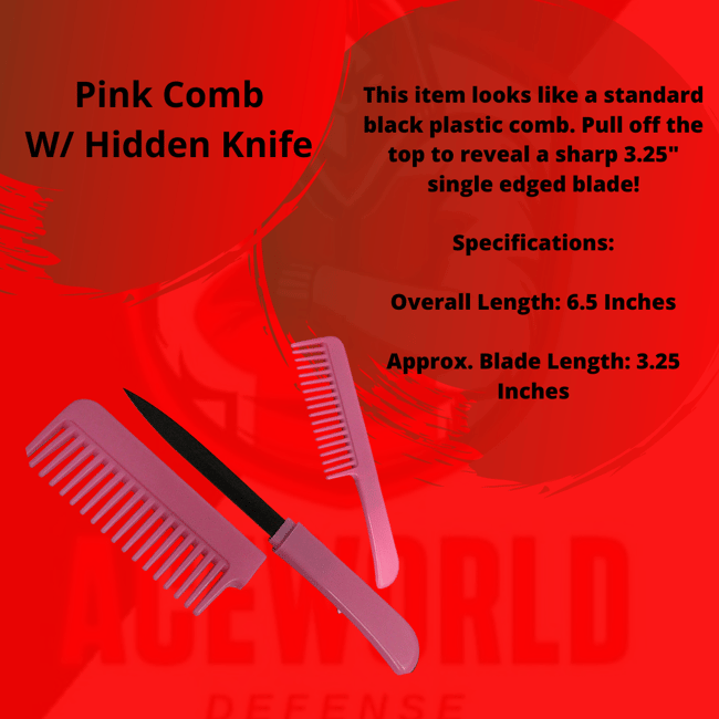 Pink Comb With Hidden Knife