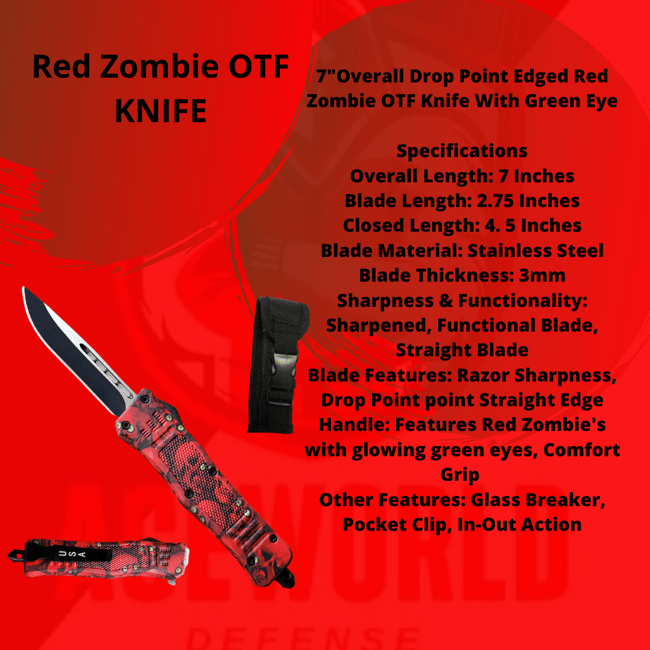 Red Zombie OTF KNIFE