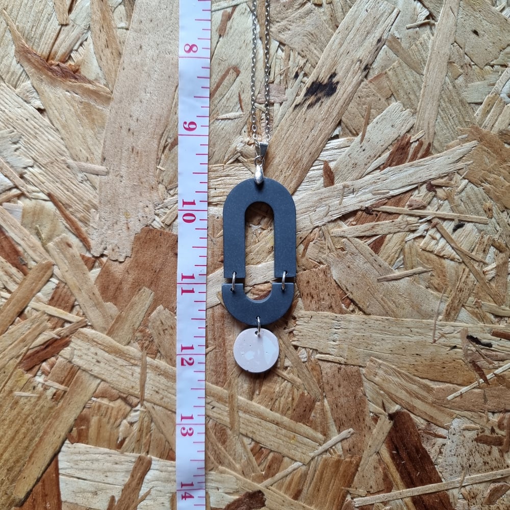 Image of Dark Grey and Pink Abstract Necklace